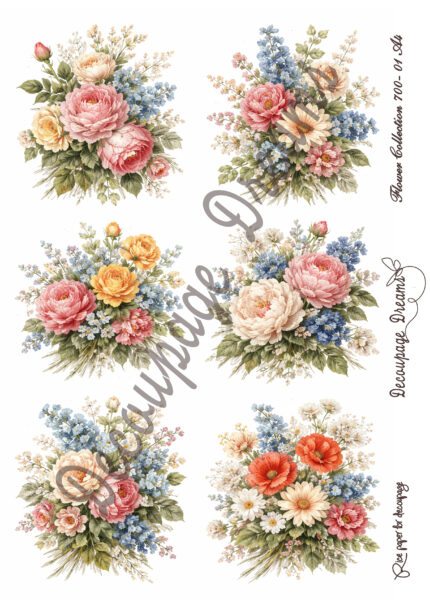 Ριζόχαρτο decoupage A4 λουλούδια Decoupage Dreams 700-0101
