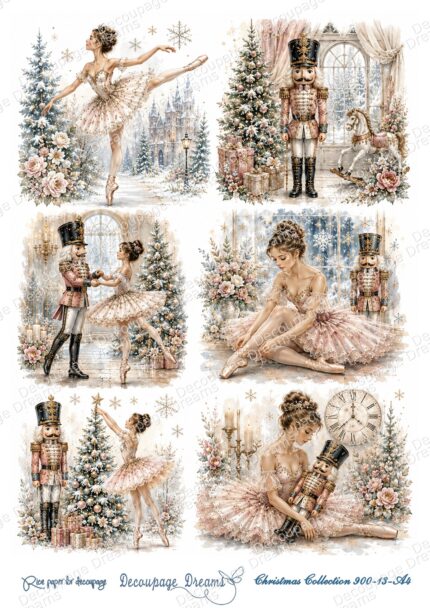 Ριζόχαρτο decoupage Α4 Μπαλαρίνα & Καρυοθραύστης - Christmas Collection (21x29,7cm) Decoupage Dreams – 900-13