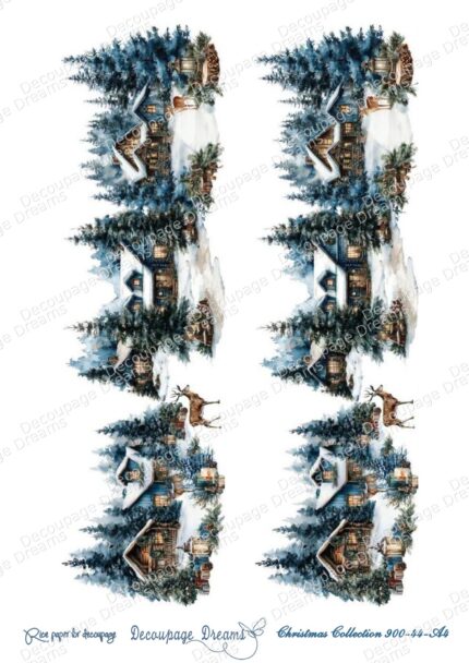 Ριζόχαρτο decoupage Α4 Χειμωνιάτικα Χωριά - Διακοσμητικές τρέσες - Christmas Collection (21x29,7cm) Decoupage Dreams – 900-44